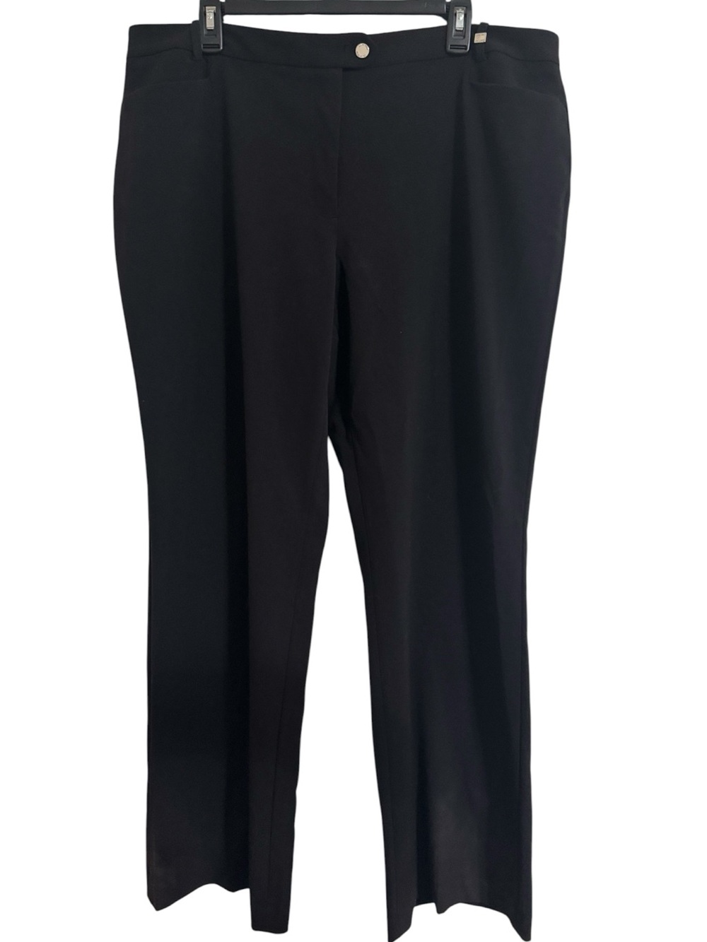 Calvin Klein Black Modern Fit Trouser Front Pleat Straight Leg Career Pants 16